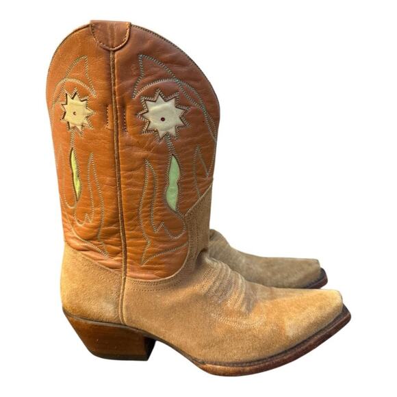 Sundance Catalog Shoes - Vintage Handmade Sundance Flower Inlay Western Cowboy Boot Women size 5.5